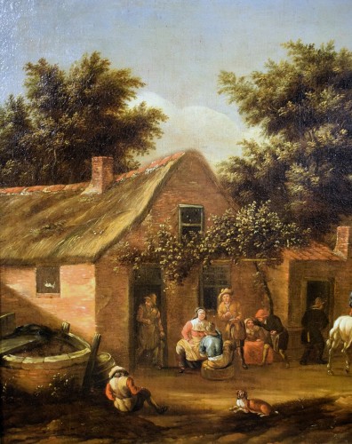 In the courtyard of the tavern - workshop of David Teniers II (1610-1690) - 